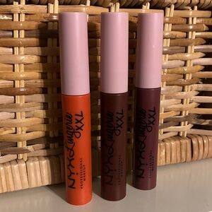NYX Lip Lingerie XXL Matte Liquid Lipstick Set - Caliente, Deep Mesh, Rusted